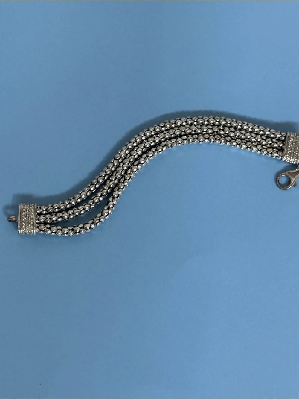 Vintage Silpada Sterling Silver (43g) Multi-Strand Popcorn Beaded Bracelet - Picture 3 of 6